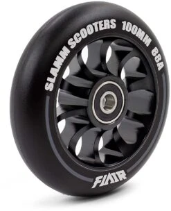 Stuntstep Wiel Aluminium 100mm Slamm Flair 2.0 Met Abec 9 Lagers In Color Zwart -Kinder Speelgoeds Winkel SL580 2 Slamm 100mm Flair 2.0 Alloy Core Wheel Black Side speelactief.nl