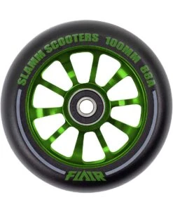 Stuntstep Wiel Aluminium 100mm Slamm Flair 2.0 Met Abec 9 Lagers In Color Zwart -Kinder Speelgoeds Winkel SL580 2 Slamm 100mm Flair 2.0 Alloy Core Wheel Green speelactief.nl 1