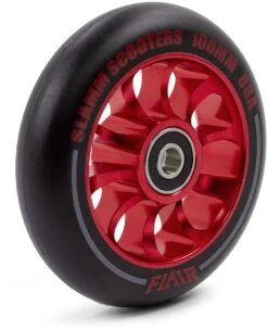 Stuntstep Wiel Aluminium 100mm Slamm Flair 2.0 Met Abec 9 Lagers In Color Zwart -Kinder Speelgoeds Winkel SL580 2 Slamm 100mm Flair 2.0 Alloy Core Wheel Red Side speelactief.nl