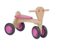 Beukenhouten Loopfiets VanDijkToys Div Kleuren In Color Roze -Kinder Speelgoeds Winkel beukenhouten loopfiets rose v.dijktoys