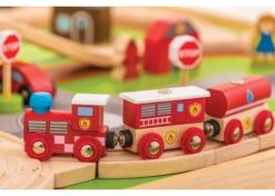BigJigs BJT049 Treintafel Brandweer Spoortafel Houten Trein 8 BigJigs BJT049 Treintafel Brandweer Spoortafel Houten Trein -Kinder Speelgoeds Winkel bigjigs bt049 brandwweer trein set en tafel 2