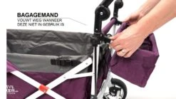 Active Outdoor Bolderkar Paars Met Zonnedak En Extra Bagagetas. Showmodel -Kinder Speelgoeds Winkel bolderkar active outdoor opvouwen 7 1