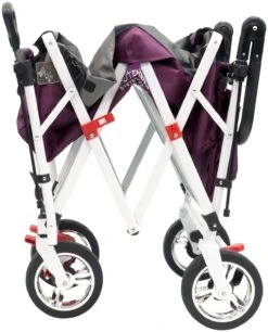 Active Outdoor Bolderkar Paars Met Zonnedak En Extra Bagagetas. Showmodel -Kinder Speelgoeds Winkel bolderkar active outdoor opvouwen 2