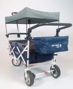 Active Outdoor Bolderkar Blauw Incl. Zonnedak, Extra Bagagetas En Extension. -Kinder Speelgoeds Winkel bolderwagen active outdoor wagon blauw duwbeugel voor 1 1