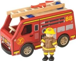 Houten Brandweerauto Pintoy -Kinder Speelgoeds Winkel brandweerauto pintoy 10581 1