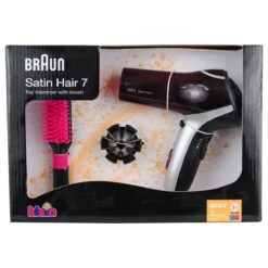 Fohn Set Braun Satin Hair 7 Met Borstel -Kinder Speelgoeds Winkel braun satin hair 7 fohnset theo klein 5867 1 1