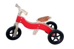 Houten Trike 2-in-1 Loopfiets VanDijkToys Div Kleuren -Kinder Speelgoeds Winkel dijk trike rood 7250