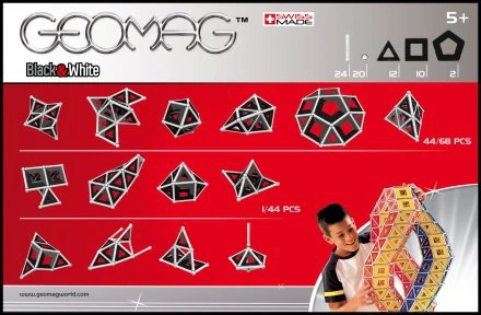 Geomag Panels Black & White 68 Delig Magnetisch Speelgoed 3 Geomag Panels Black & White 68 Delig Magnetisch Speelgoed - Afbeelding 3