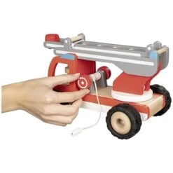 Goki 55877 Brandweerwagen Ladderwagen -Kinder Speelgoeds Winkel goki 55877 houten speelgoed brandweer ladderwagen 3
