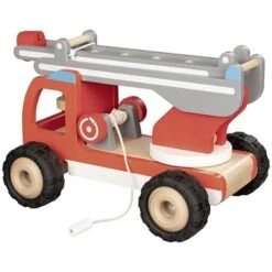 Goki 55877 Brandweerwagen Ladderwagen -Kinder Speelgoeds Winkel goki 55877 houten speelgoed brandweer ladderwagen 4