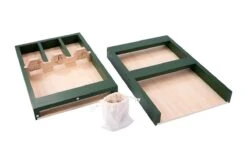 Houten Sjoelbak Junior Mini Sjoelbak 2dlg Groen Dino -Kinder Speelgoeds Winkel houten sjoelbak mini thema dino 2 delige sjoelbak groen 4