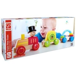 Houten Trein – Hape Triple Play Train -Kinder Speelgoeds Winkel houten trektrein hape e0431 triple play train 2