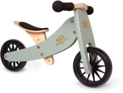 Kinderfeets Tiny-Tot-Plus Silver-Sage Loopfiets -Kinder Speelgoeds Winkel kinderfeets houten loopfiets driewieler tiny tot silver sage 1