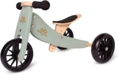 Kinderfeets Tiny-Tot-Plus Silver-Sage Loopfiets -Kinder Speelgoeds Winkel kinderfeets houten loopfiets driewieler tiny tot silver sage