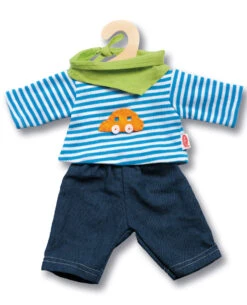 Kledingset Spijkerbroek Met Gestreept Shirt Mt. 35 – 45 Cm.