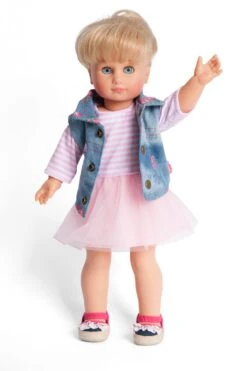 Kledingset Jurk Rose Met Spijkerjack Mt. 28 – 35 Cm. -Kinder Speelgoeds Winkel kledingset pop heless 1550 2550 2