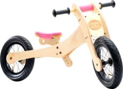 Trybike Pink – Houten 4-in-1 Loopfiets -Kinder Speelgoeds Winkel loopfiets 4 in 1 trybike pink 2