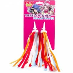 Stuurlint Streamer Pexkids Handvatversiering -Kinder Speelgoeds Winkel pexkids streamers versiering stuur blauw oranje 8718836202469 speelactief.nl