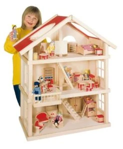 Poppenhuis Met 3 Verdiepingen -Kinder Speelgoeds Winkel poppenhuis 3 etages goki 51957 1 1