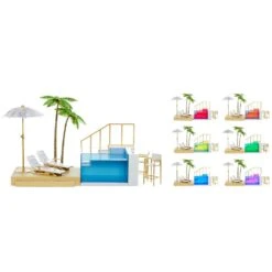 Rainbow High Poppen Color Change Pool And Beach Club Set -Kinder Speelgoeds Winkel rainbow high color change pool and beach club set 2