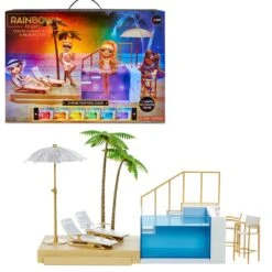 Rainbow High Poppen Color Change Pool And Beach Club Set -Kinder Speelgoeds Winkel rainbow high color change pool and beach club set