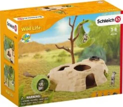 Schleich 42530 Stokstaartjes Heuvels WildLife -Kinder Speelgoeds Winkel schleich 42530 stokstaartjes hangout 3