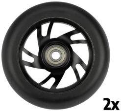 Stuntstep Wielen 100mm Alu Wheels Set Van 2 Black -Kinder Speelgoeds Winkel stuntstepwielen set alu velg 52LK ZWZ black speelactief.nl 2