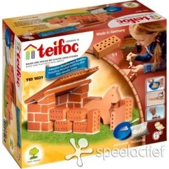 Teifoc Bouwdoos T1021-metselset Paardenstal -Kinder Speelgoeds Winkel teifoc 1021 bouwdoos paardenstal 1